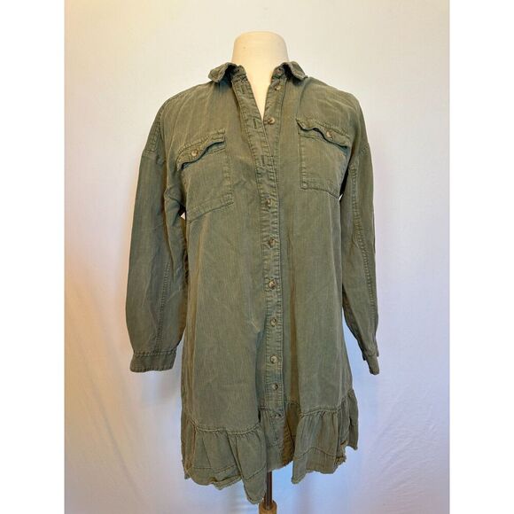 Anthropologie PILCRO Tiered Mini Shirtdress Size Small - Picture 3 of 5
